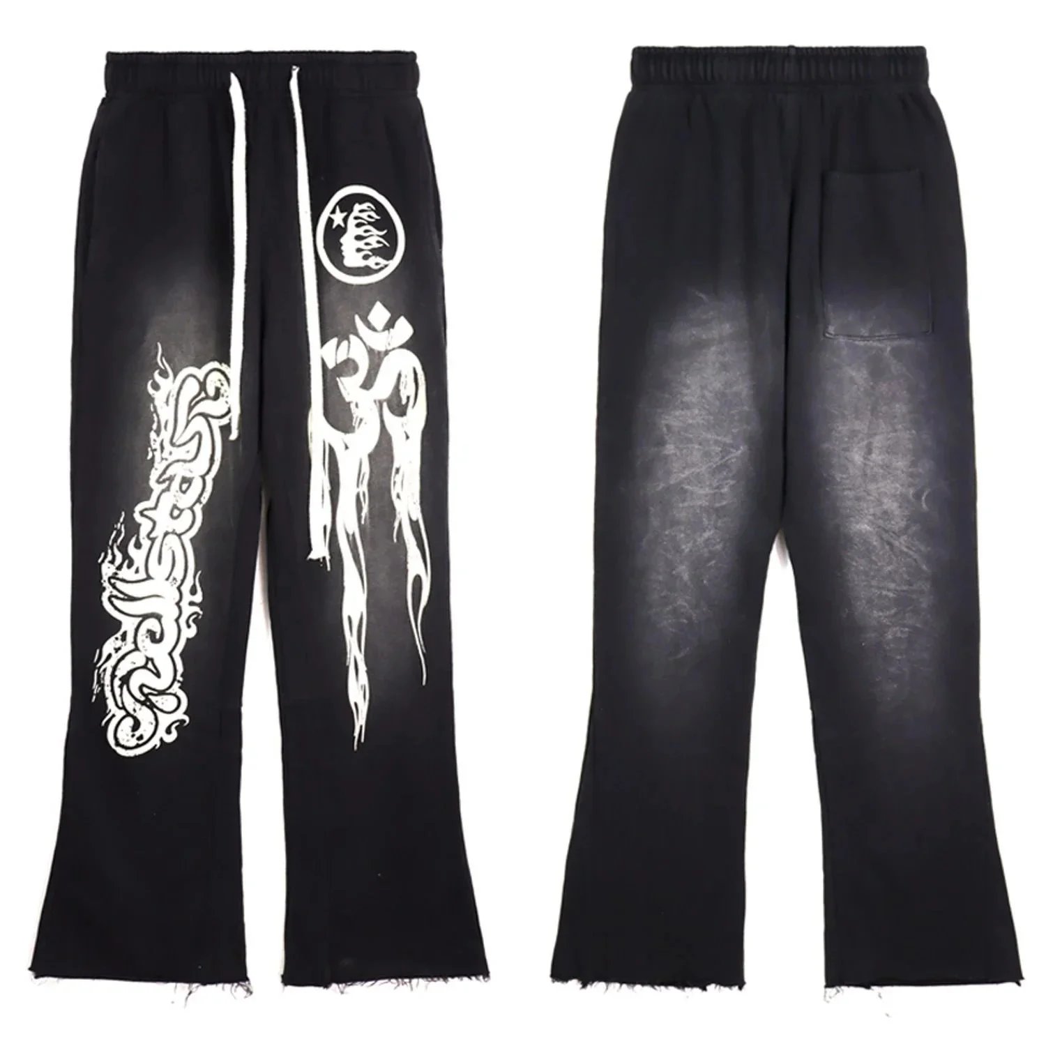 Hellstar Studios Flame & Om Symbol Sweatpants