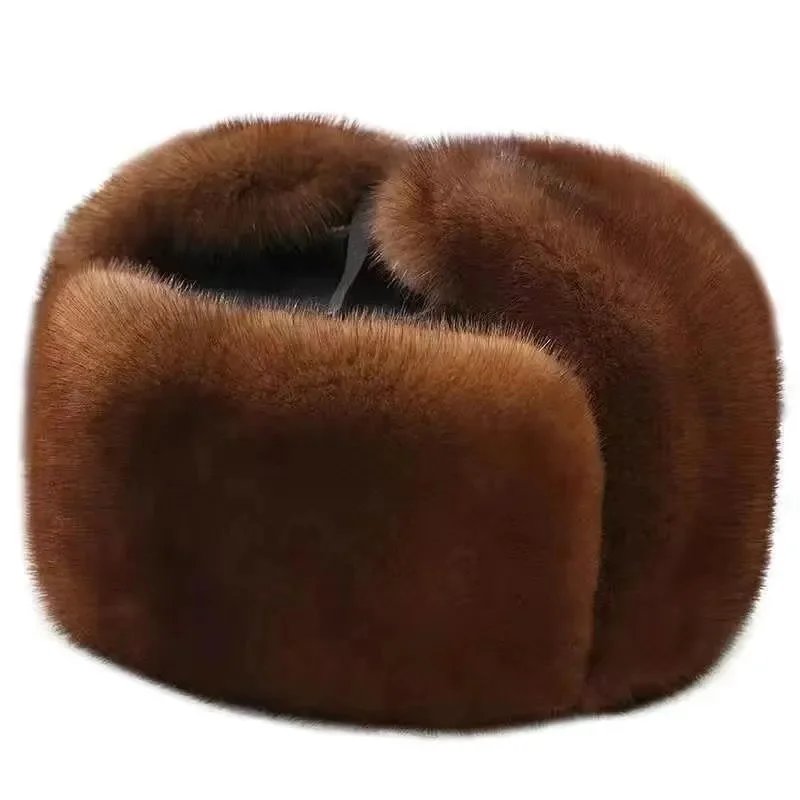 Leather Hat with fur