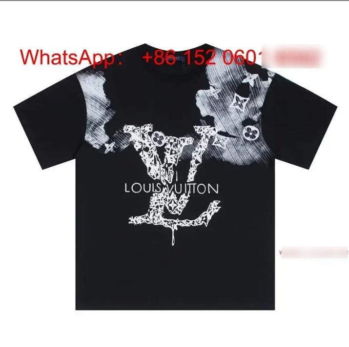 Louis Vuitton T-Shirts Short-Sleeve Graphic T-Shirt — Black-9