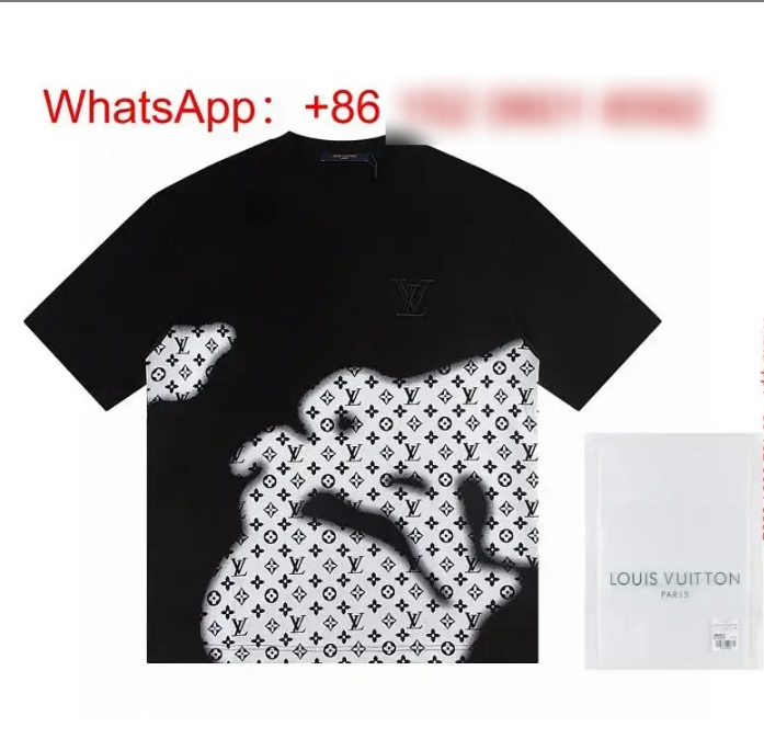 Louis Vuitton T-Shirts Short-Sleeve Graphic T-Shirt — Black-12