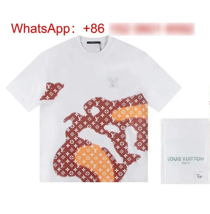 Louis Vuitton T-Shirts Short-Sleeve Graphic T-Shirt — White-12