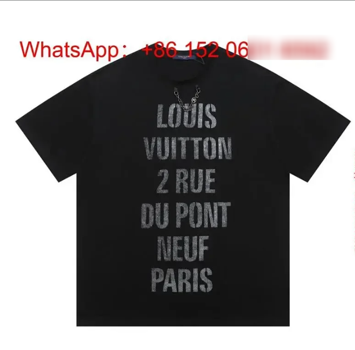 Louis Vuitton T-Shirts Short-Sleeve Graphic T-Shirt — Black-15