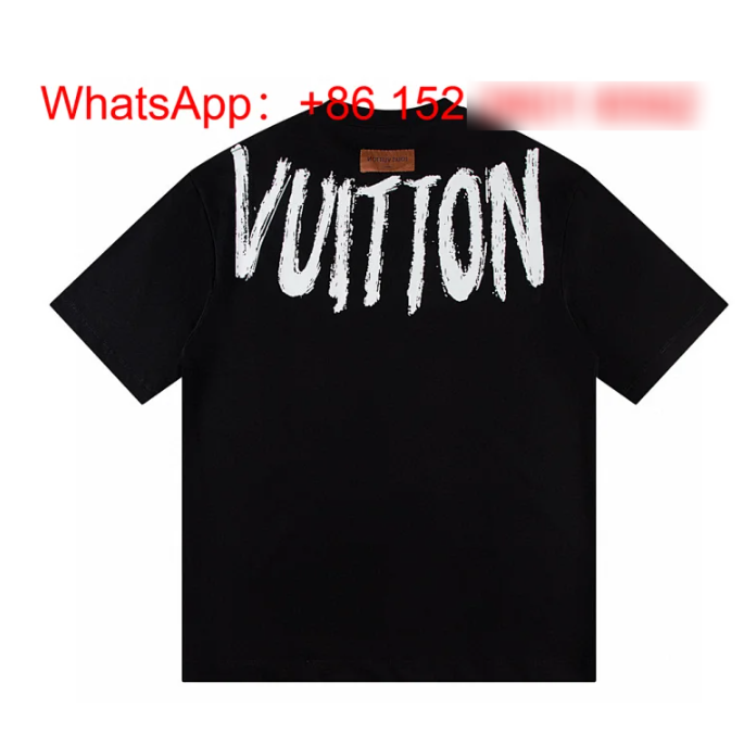 Louis Vuitton T-Shirts Short-Sleeve Graphic T-Shirt — Black-14