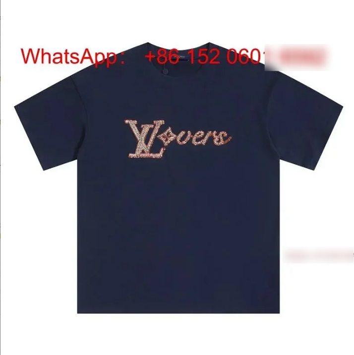 Louis Vuitton T-Shirts Short-Sleeve Graphic T-Shirt — Blue-6