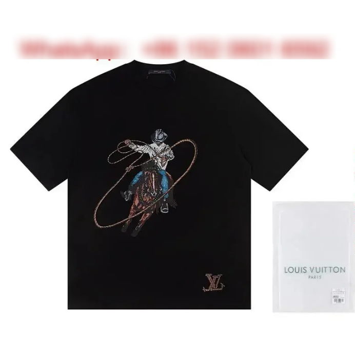 Louis Vuitton T-Shirts Short-Sleeve Graphic T-Shirt — Black-13