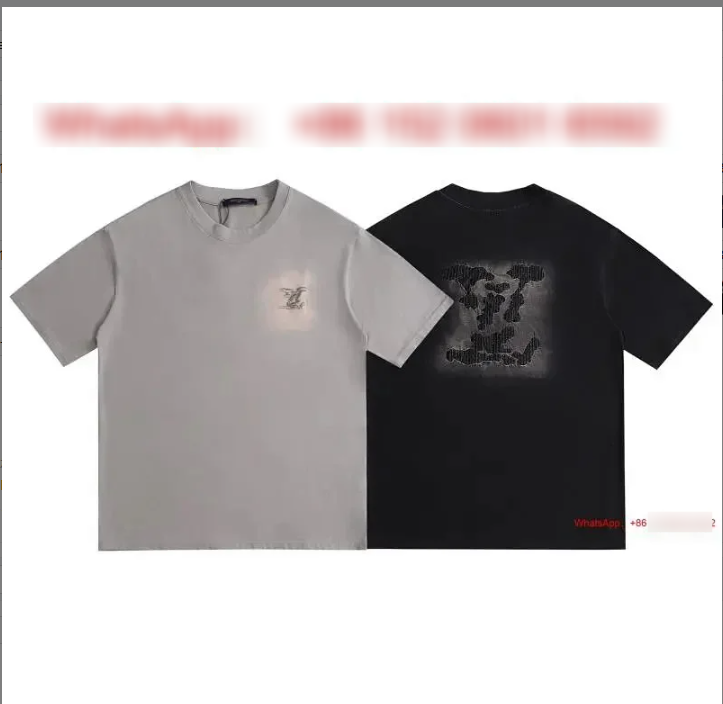 Louis Vuitton T-Shirts Short-Sleeve Graphic T-Shirt — Gray-5