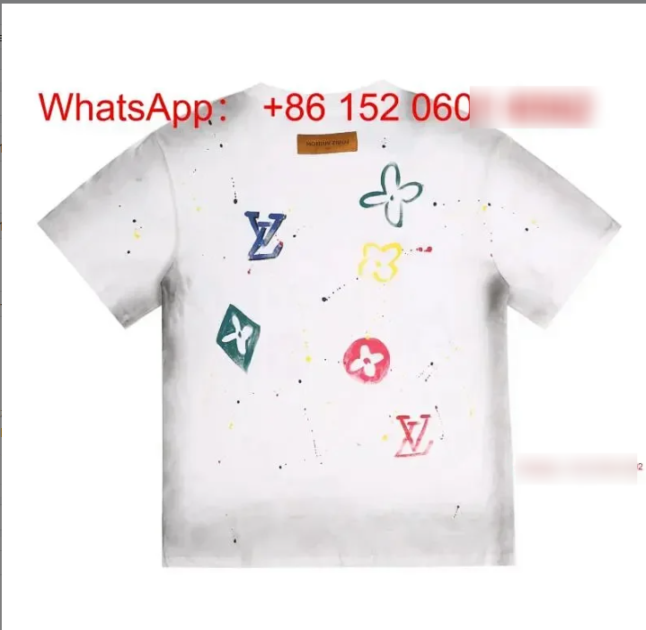 Louis Vuitton T-Shirts Short-Sleeve Graphic T-Shirt — White-7