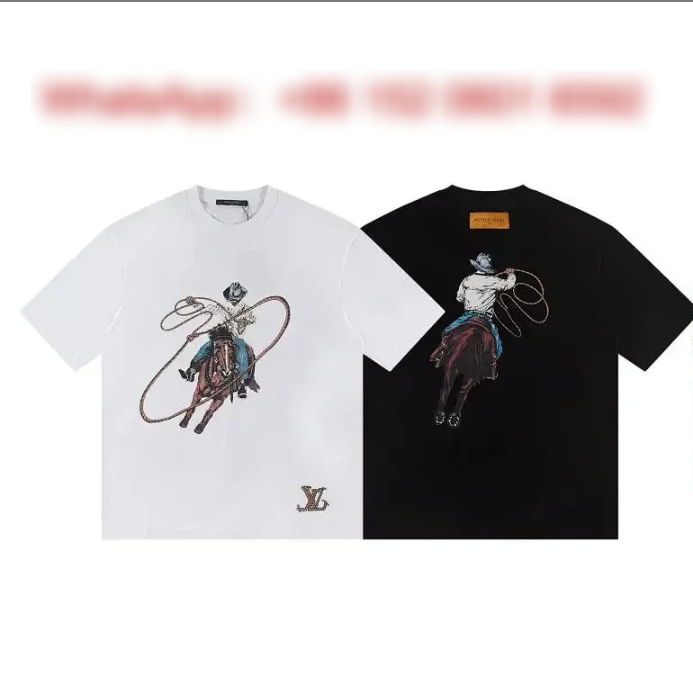 Louis Vuitton T-Shirts Short-Sleeve Graphic T-Shirt — White-13