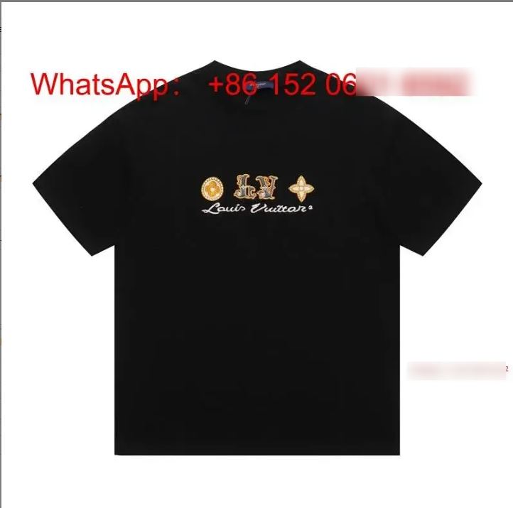 Louis Vuitton T-Shirts Short-Sleeve Graphic T-Shirt — Black-8