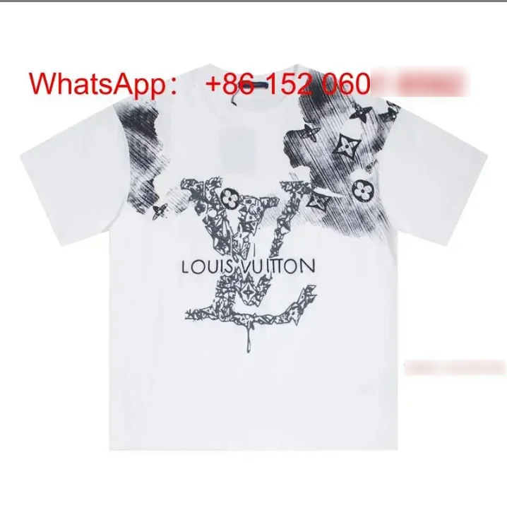Louis Vuitton T-Shirts Short-Sleeve Graphic T-Shirt — White-9