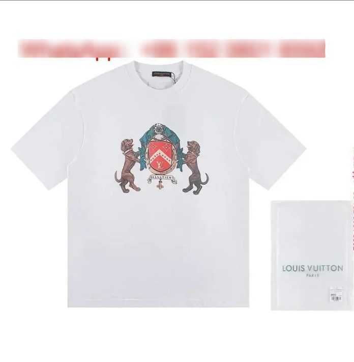 Louis Vuitton T-Shirts Short-Sleeve Graphic T-Shirt — White-17