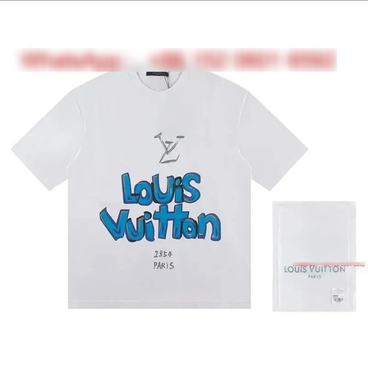 Louis Vuitton T-Shirts Short-Sleeve Graphic T-Shirt — White-2