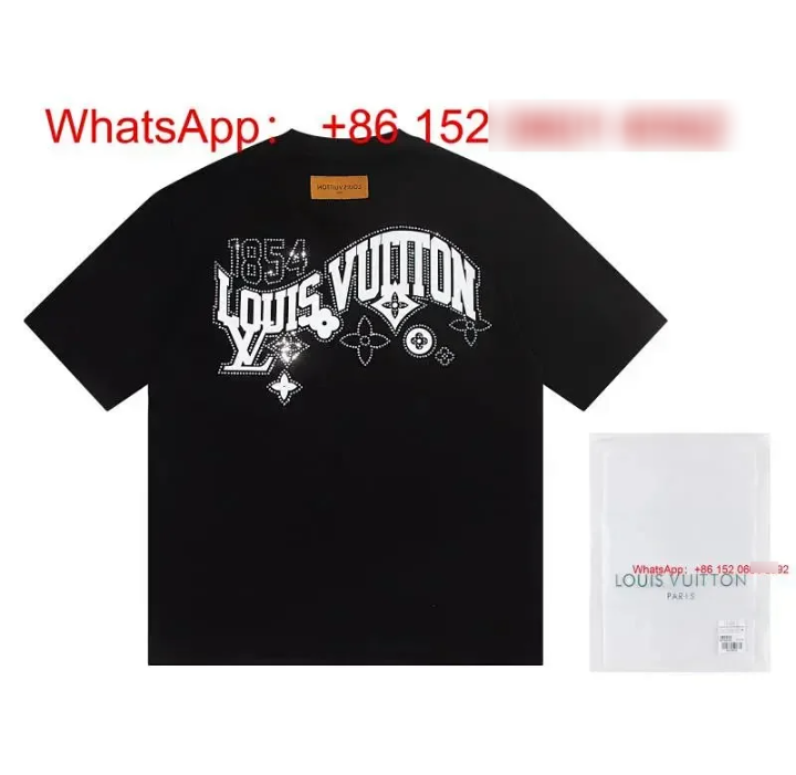 Louis Vuitton T-Shirts Short-Sleeve Graphic T-Shirt — Black-10