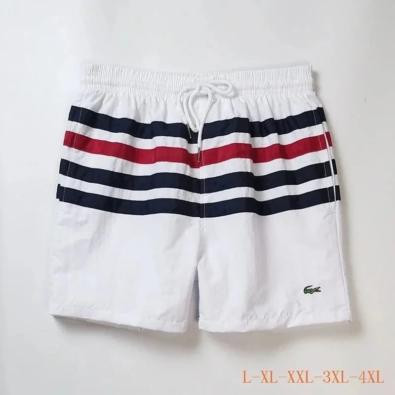 Lacoste Logo Print Navy Swim Shorts - 5