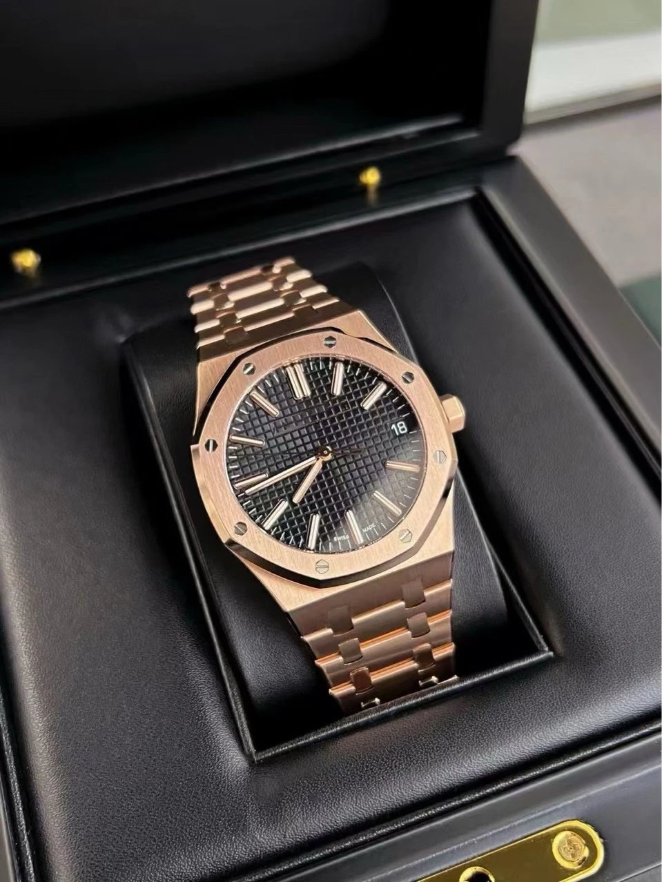 Audemars Piguet Royal Oak 15202ST Blue Tapisserie Dial Stainless Steel Watch Watches - 2