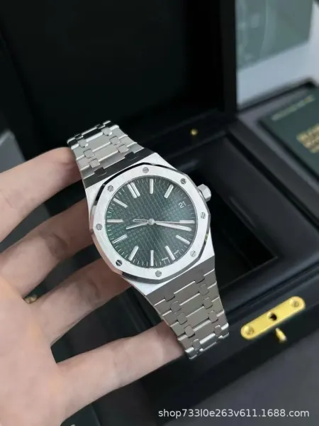 Audemars Piguet Royal Oak 37mm Green Dial Stainless Steel Watch Watches - 1