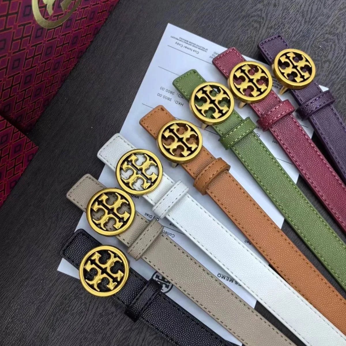 Tory Burch Belts Double T logo buckle leather belt image 1