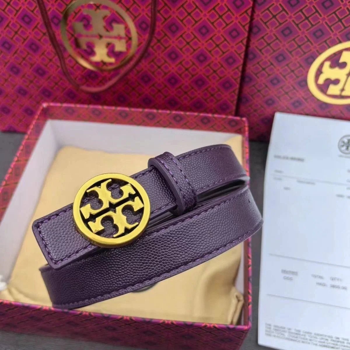Tory Burch Belts Double T logo buckle leather belt image 5