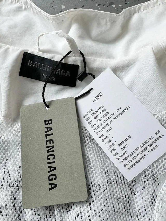 Balenciaga Jackets Stand-collar zip-up jacket with back logo print image 11