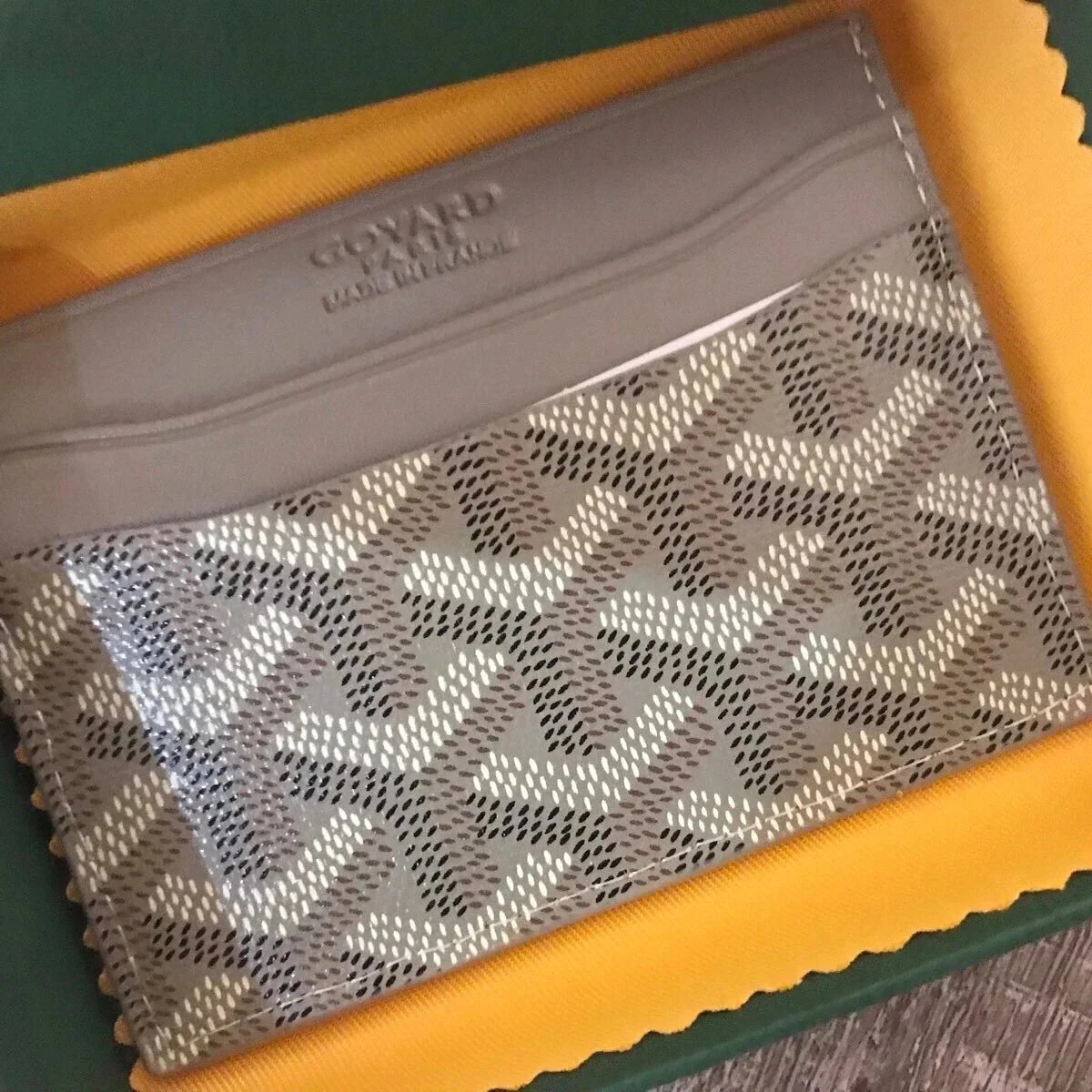 Goyard Wallets & Card Holders Chevron Canvas Holder — Khaki