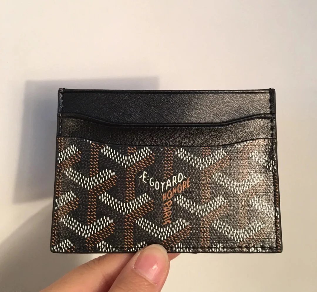 Goyard Wallets & Card Holders Chevron Canvas Holder — New Black