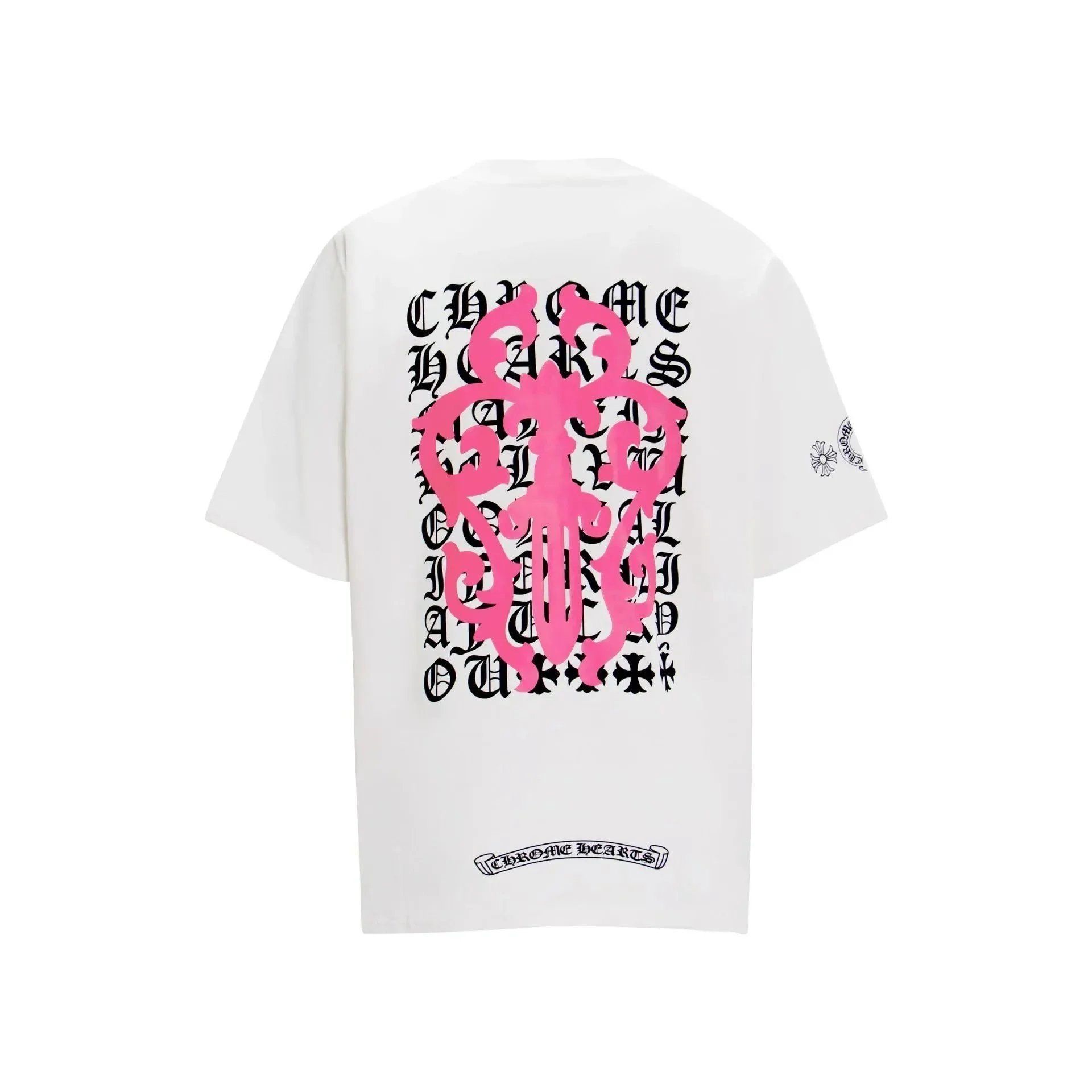 Chrome Hearts T-Shirts Short-Sleeve T-Shirt with Cross Graphic Print — 6025 white