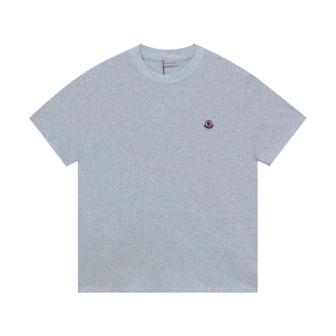 Moncler T-Shirts Logo-Print Crewneck T-Shirt — 808 gray