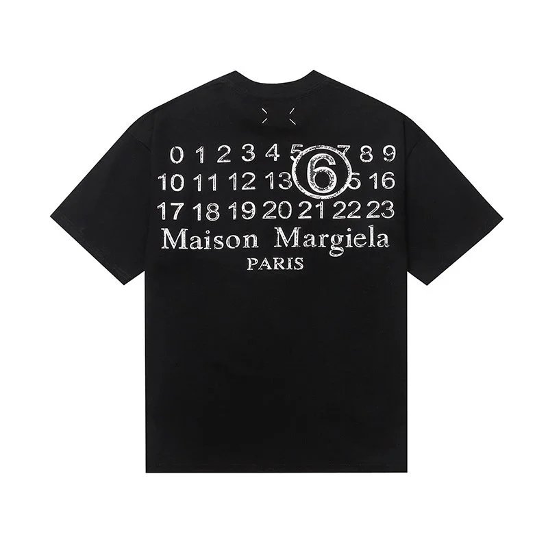 Maison Margiela T-Shirts Crew Neck Graphic — 601 Black
