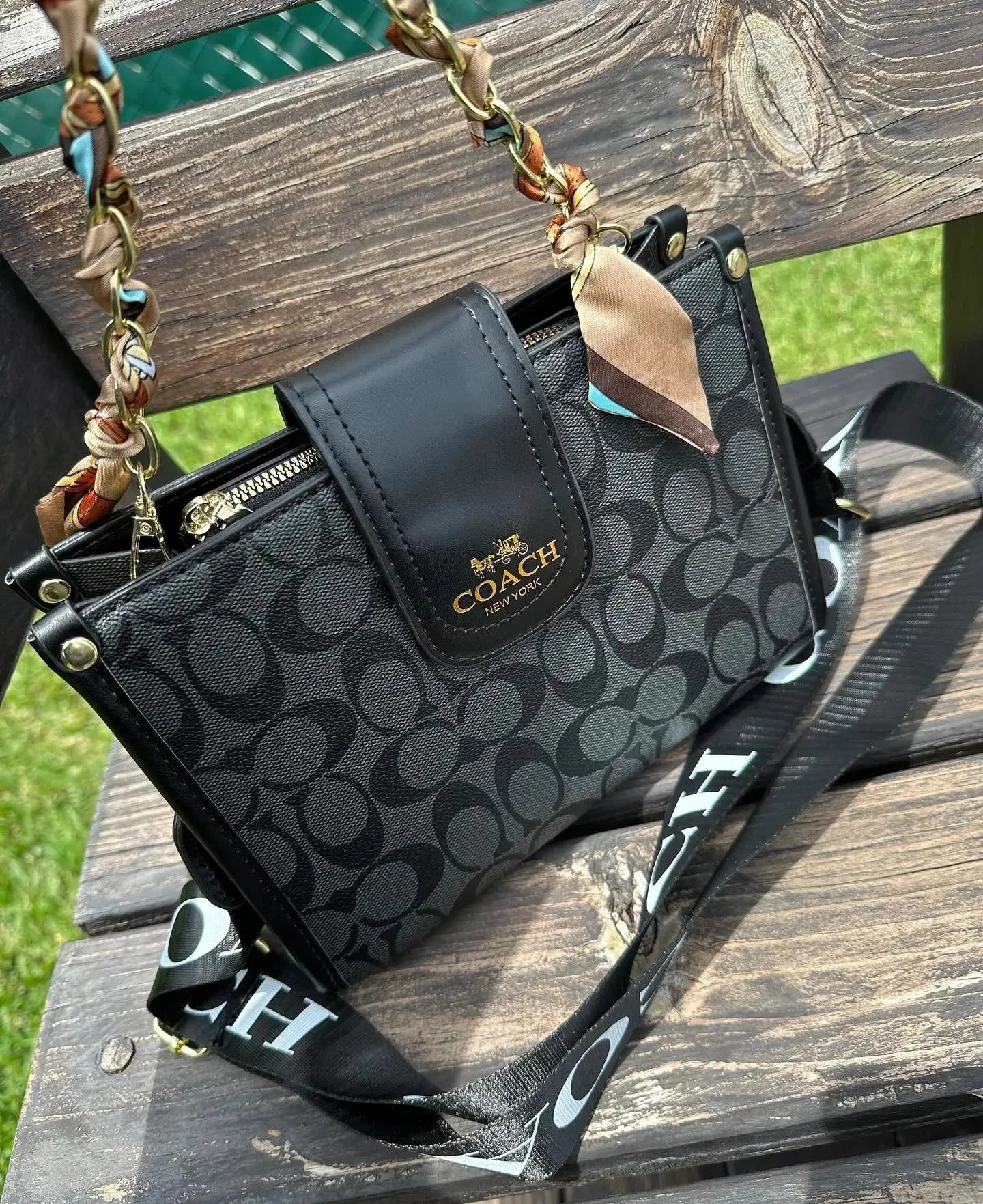 Coach Crossbody Bags Signature C Print Zip-Top Bag image 9