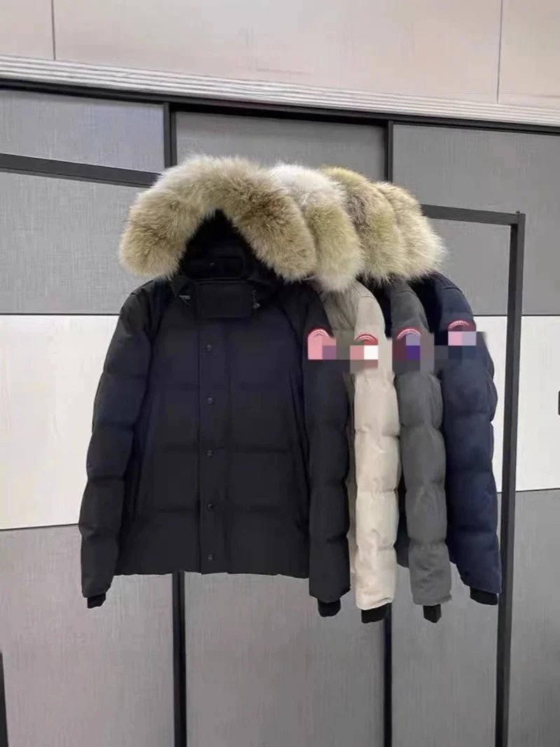 鹅家毛领大口袋男女同款派克棉服户外加厚保暖中长款连帽棉衣 5