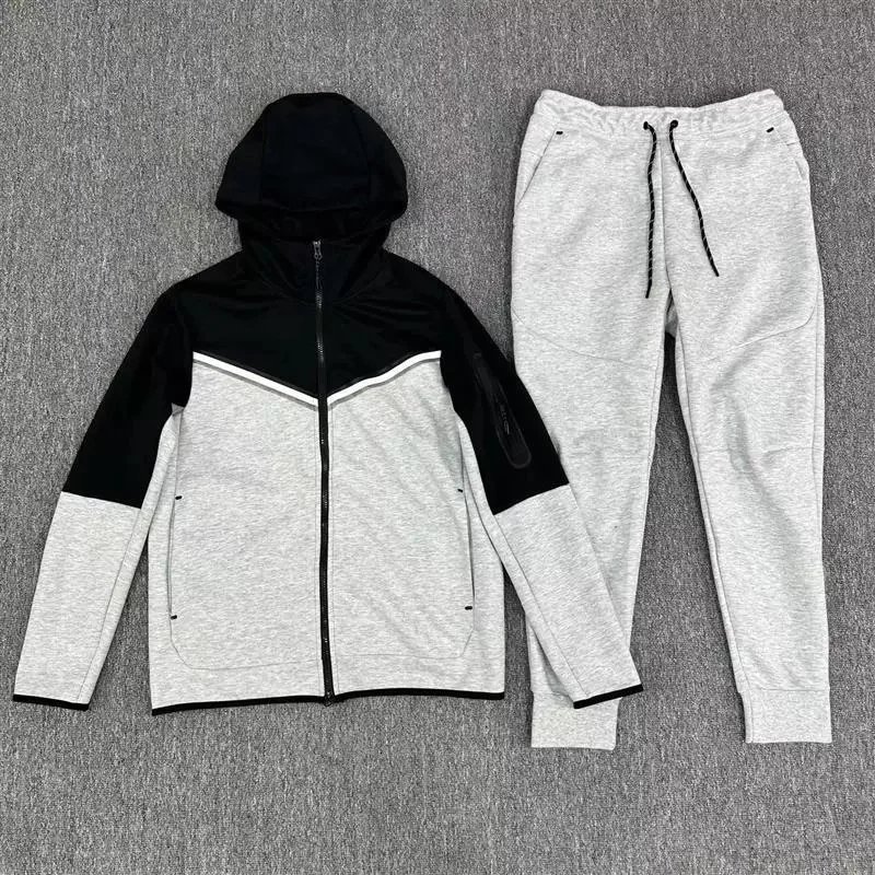 Black patchwork light gray (half sleeve) paired with light gray pants