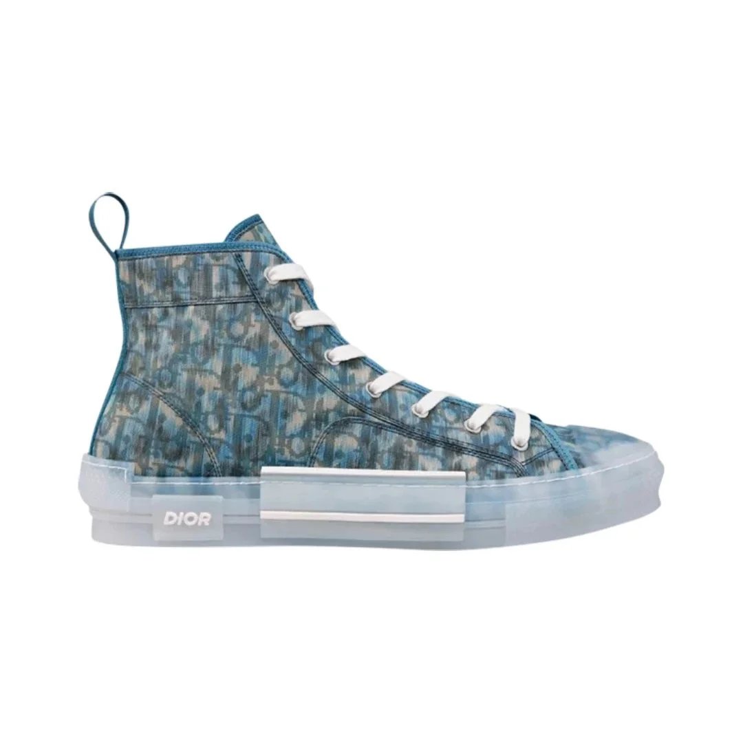 Dior Sneakers B23 High-Top — Dior Oblique - Blue Ocean Plastic