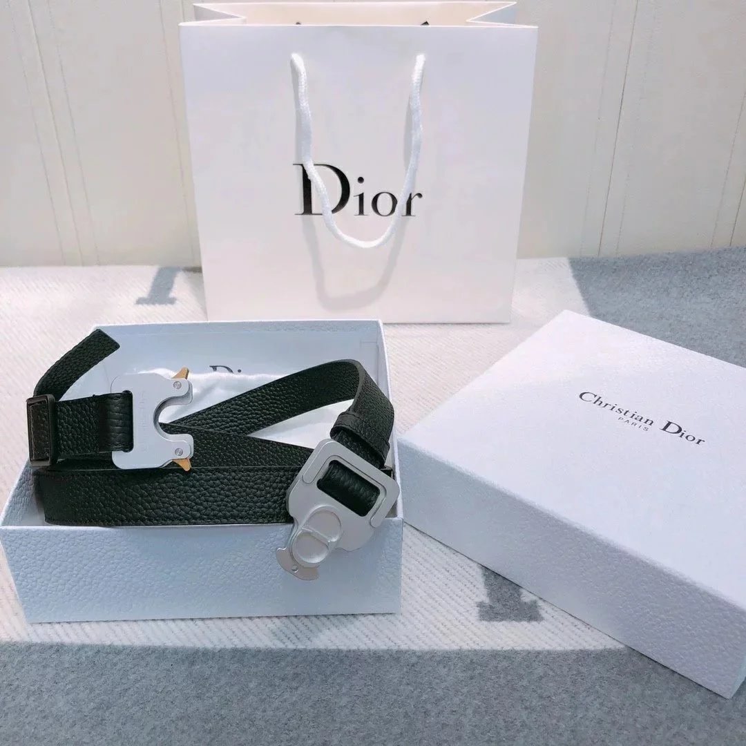 Dior Belts CD buckle leather belt image 12