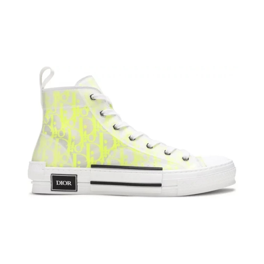 Dior Sneakers B23 High-Top — Dior Oblique - White Yellow