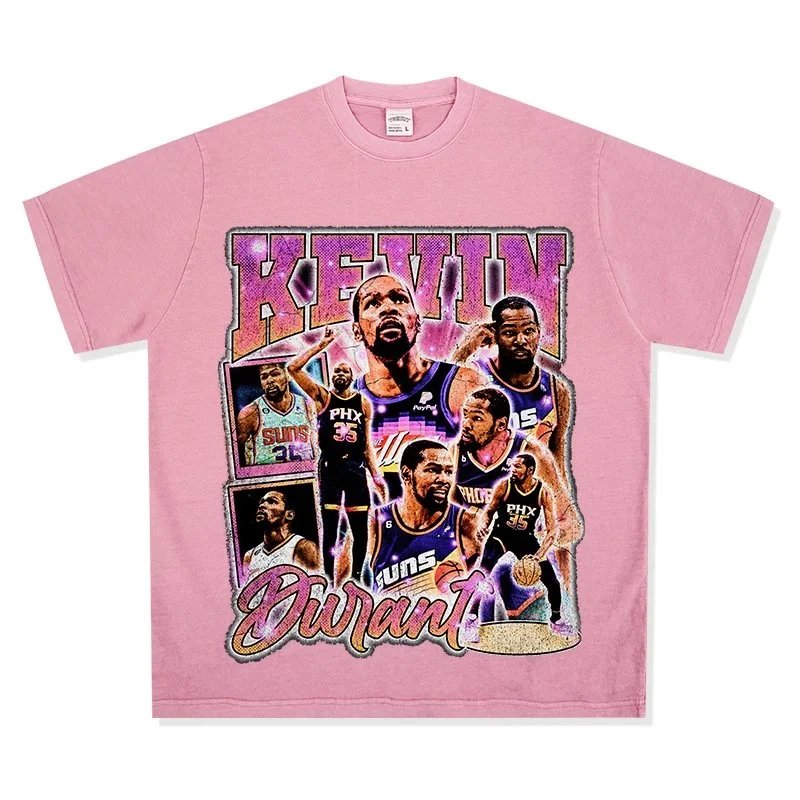 Unbranded T-Shirts Kevin Durant graphic crewneck — Washed pink short-sleeve