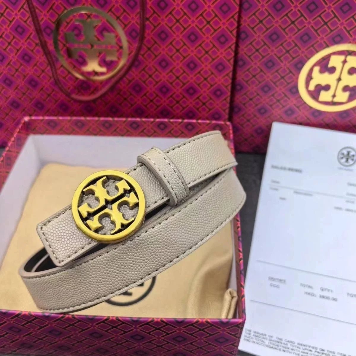 Tory Burch Belts Double T logo buckle leather belt image 4