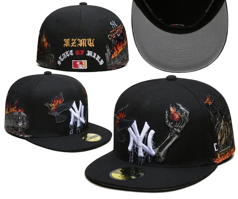New Era Hats Fitted flat-brim York Yankees cap with embroidered patches image 8