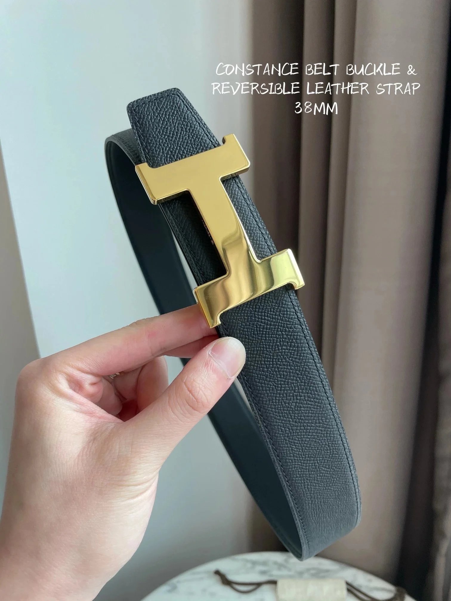 Hermès Belts Constance Reversible Leather Belt, 38 mm — Style: 8