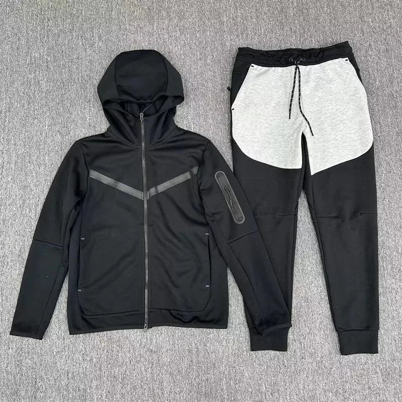 Black paired with black and grey pants