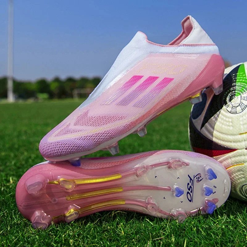 Unbranded Boots F50 Laceless Studded Football — Long nail pink