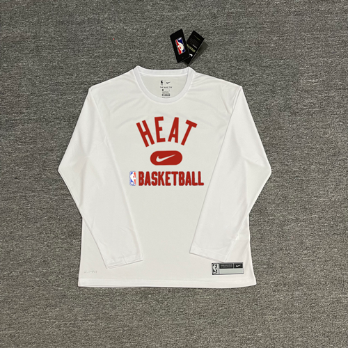 Nike T-Shirts NBA basketball long-sleeve Dri-FIT T-shirt — Heat-Resistant (White) Quick-Drying Long Sleeve