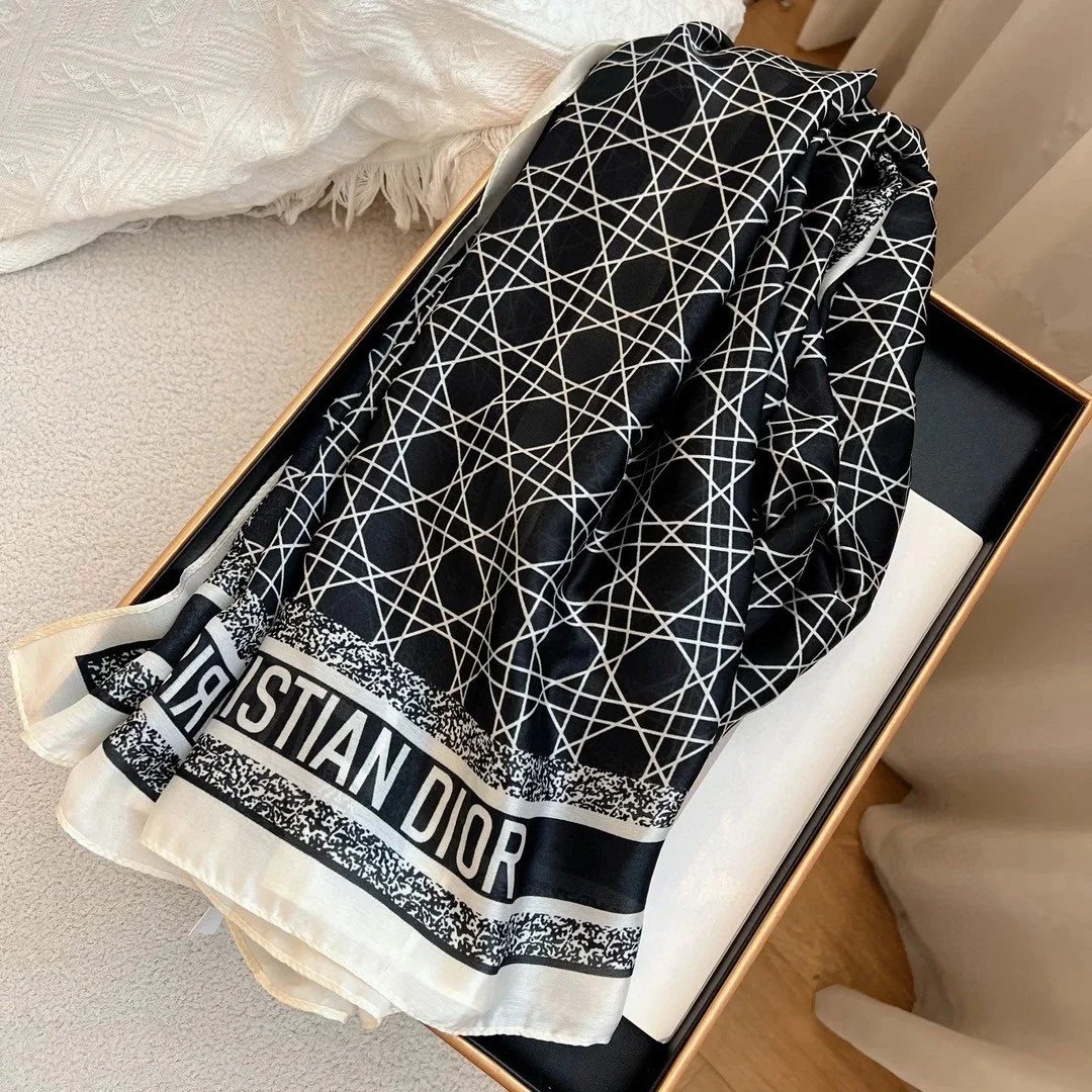 Dior Scarves Geometric Line Print Scarf image 7
