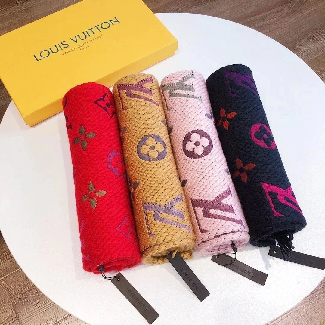 Louis Vuitton Scarves Knitted Monogram Fringe Scarf image 9