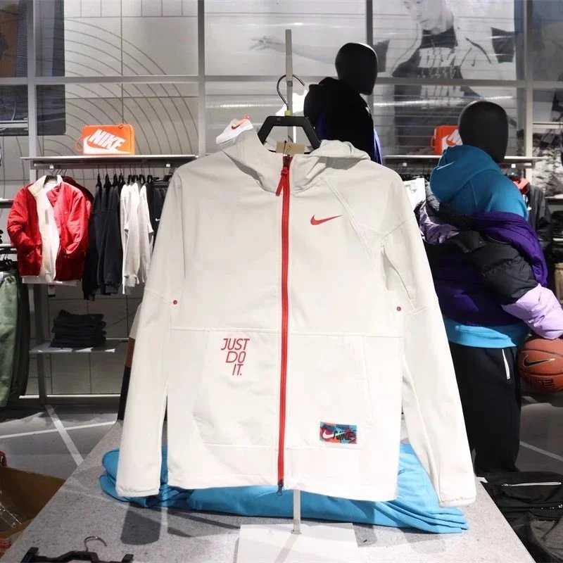 Produktbild von Nike Jackets Full-Zip Hooded Windbreaker Jacket with Just Do It Graphic