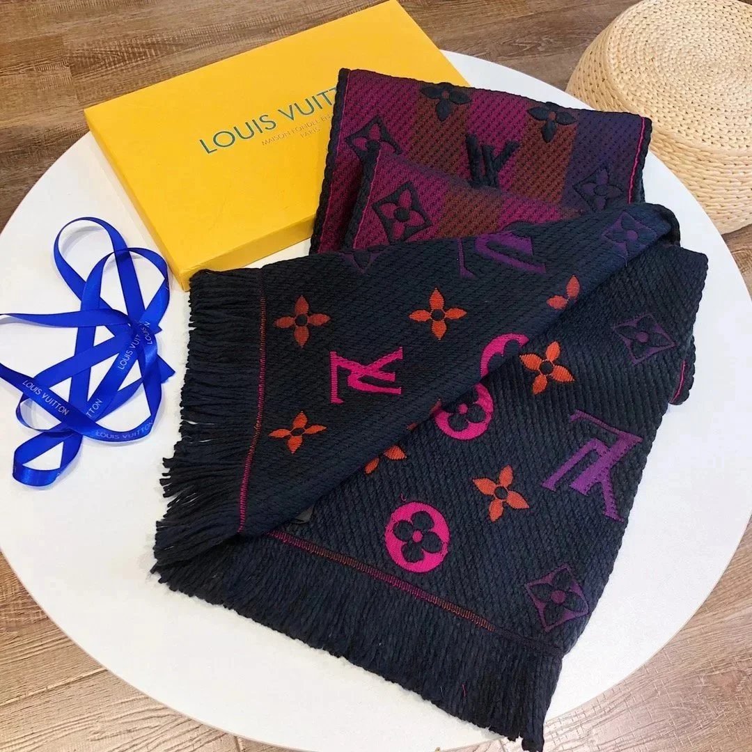 Louis Vuitton Scarves Knitted Monogram Fringe Scarf image 8