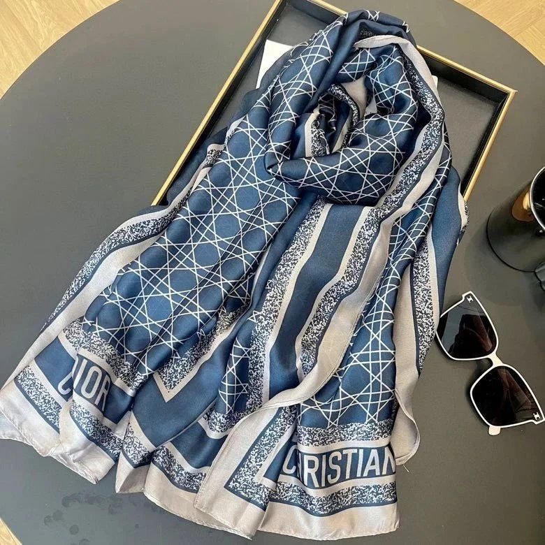 Dior Scarves Geometric Line Print Scarf image 14