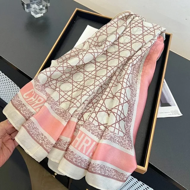 Dior Scarves Geometric Line Print Scarf product detail image 8