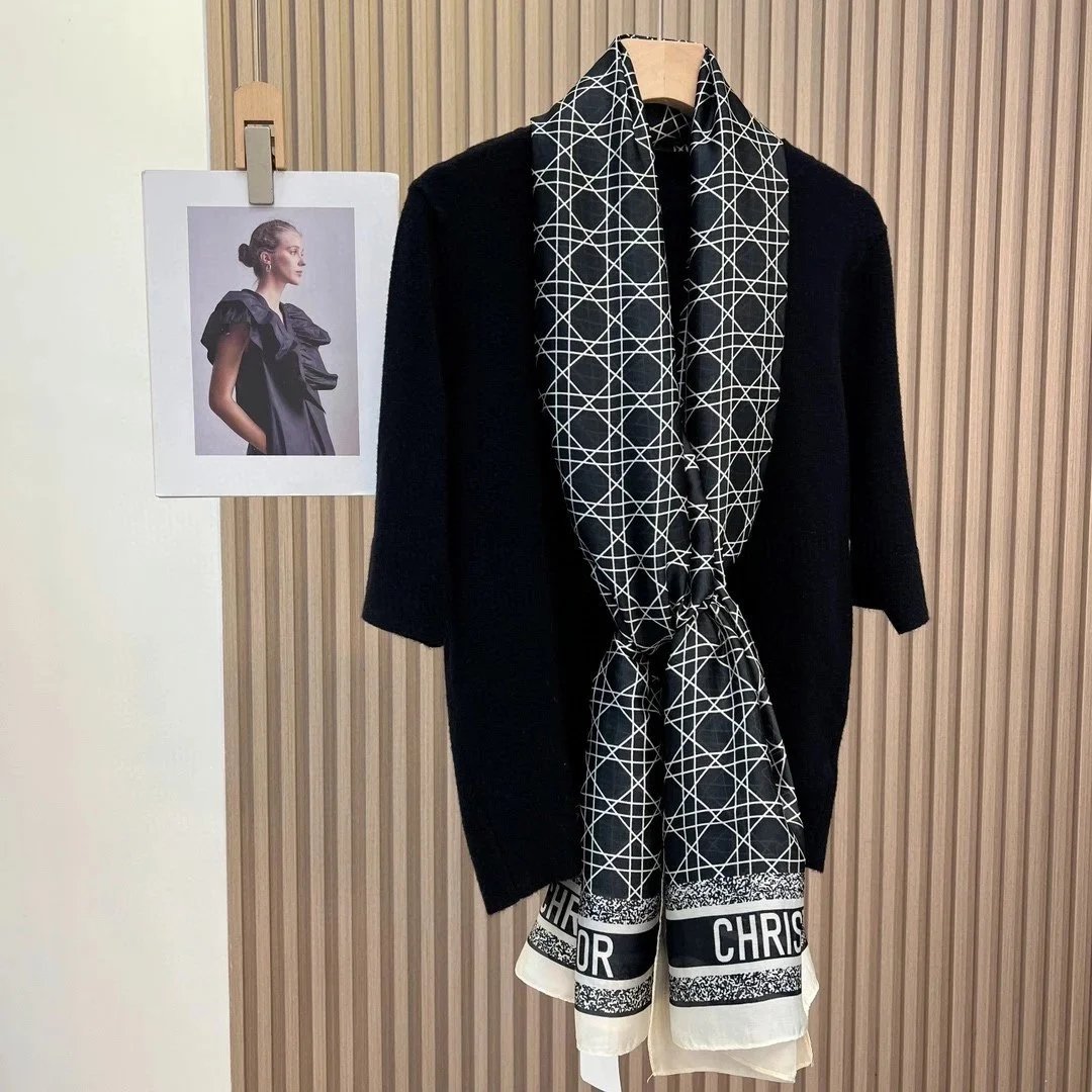 Dior Scarves Geometric Line Print Scarf image 3