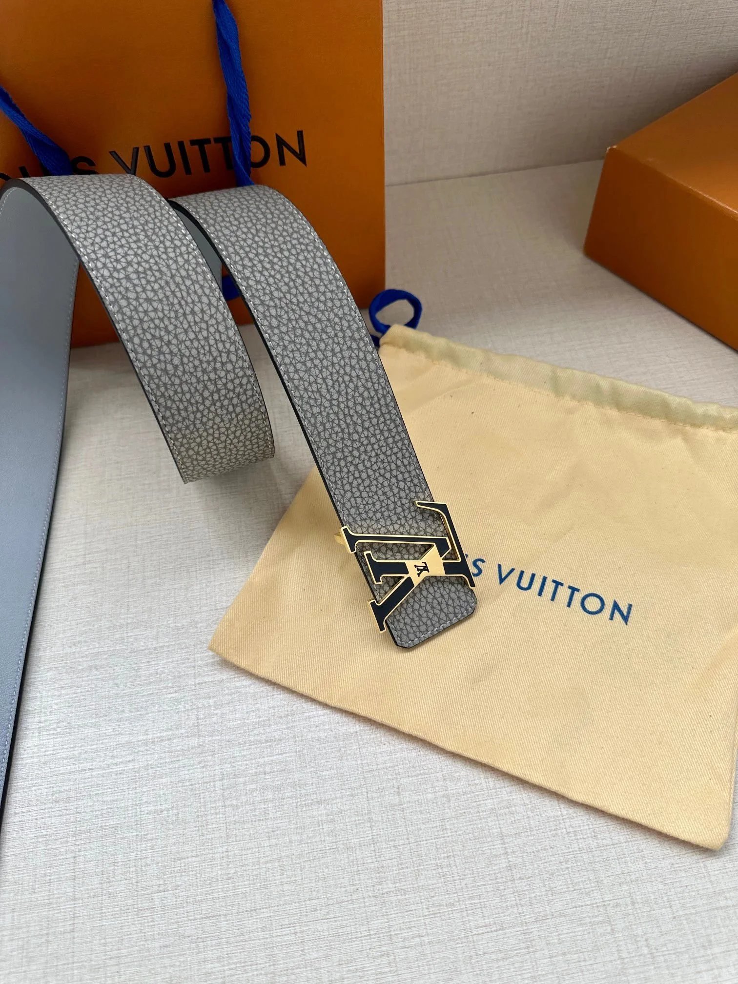 Louis Vuitton Belts Pebbled Leather Belt with LV Buckle image 7