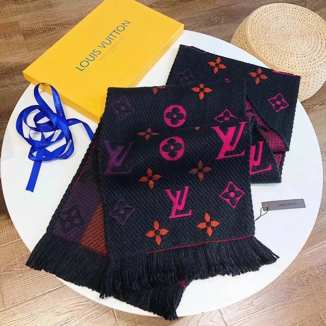 Louis Vuitton Scarves Knitted Monogram Fringe Scarf image 7